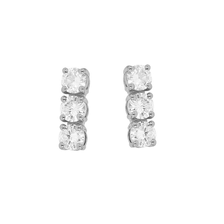 Boucles d'oreilles diamants 1.01 carat or blanc 2.09g Comme neuf -  reconditionné disponible sur Gemme Les Bijoux